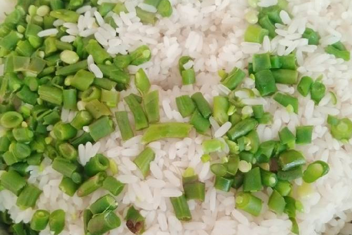 پخت برنج با لوبیا سبز